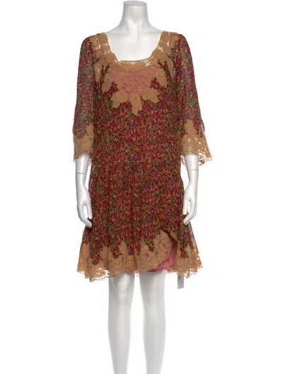 Pre-owned Bode Silk Mini Dress W/ Tags In Multicolor