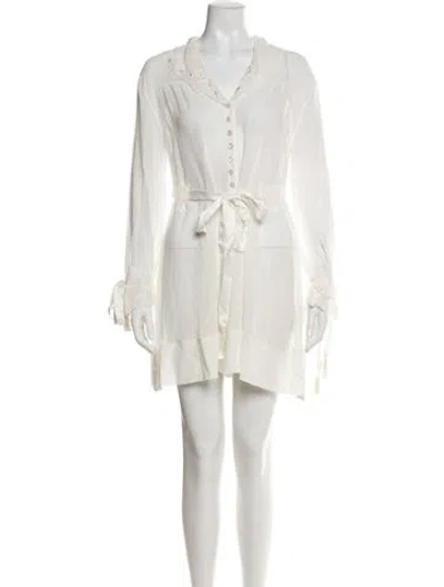 Pre-owned Bode Silk Mini Dress W/ Tags In White