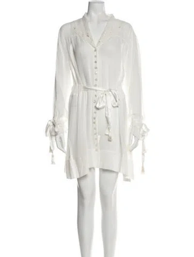 Pre-owned Bode Silk Mini Dress In White