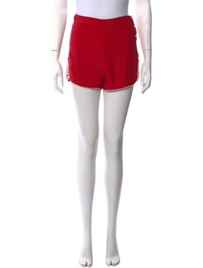 Pre-owned Bode Silk Mini Shorts In Red/white