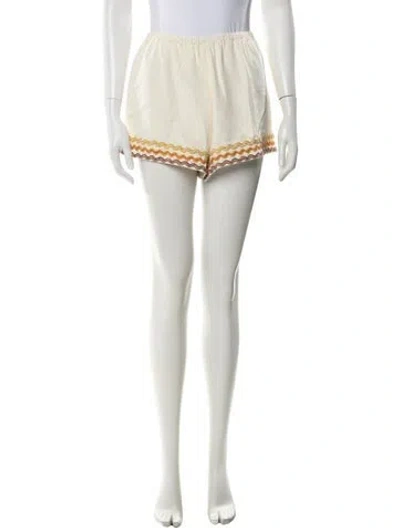 Pre-owned Bode Silk Mini Shorts In White
