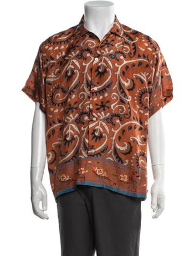 Pre-owned Bode Silk Paisley Print Shirt In Multicolor