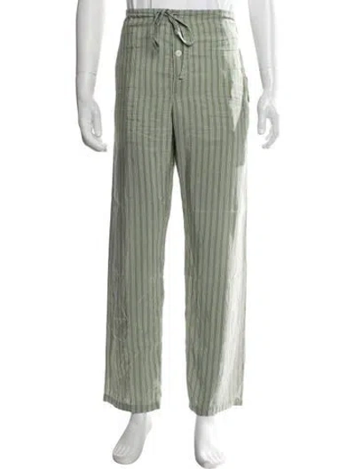 Pre-owned Bode Silk Pants In Green