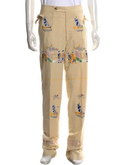Pre-owned Bode Silk Pants In Neutrals