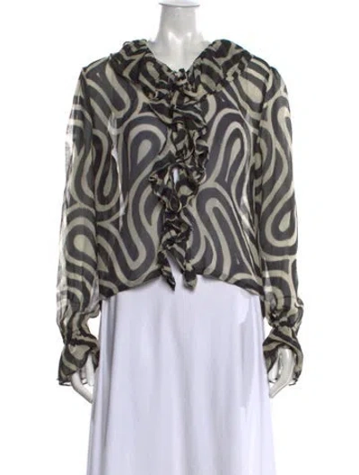 Pre-owned Bode Silk Patterned Blouse In Multicolor