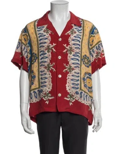 Pre-owned Bode Silk Patterned Shirt In Red