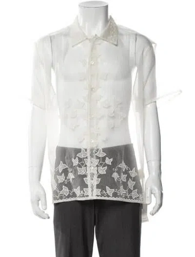 Pre-owned Bode Silk Patterned Shirt In White