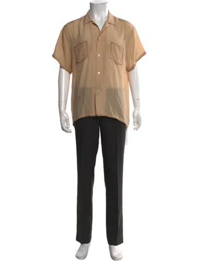 Pre-owned Bode Silk Plaid Print Shirt In Neutral