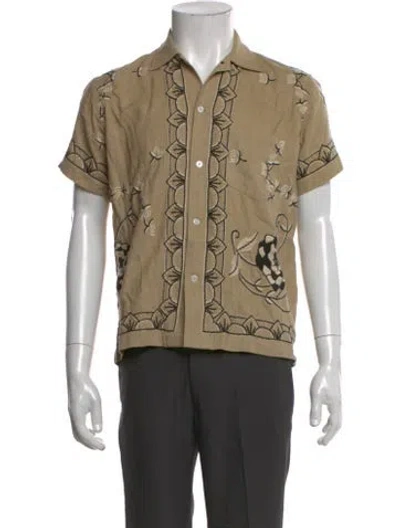 Pre-owned Bode Silk Printed Shirt In Brown