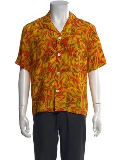 Pre-owned Bode Silk Printed Shirt W/ Tags In Yellow