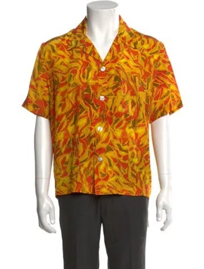 Pre-owned Bode Silk Printed Shirt In Yellow