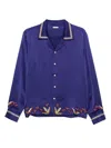 Bode Silk Shirt In Blue