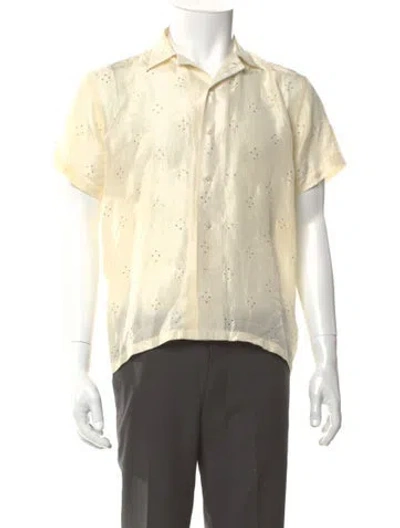 Pre-owned Bode Silk Short Sleeve Shirt In Neutral