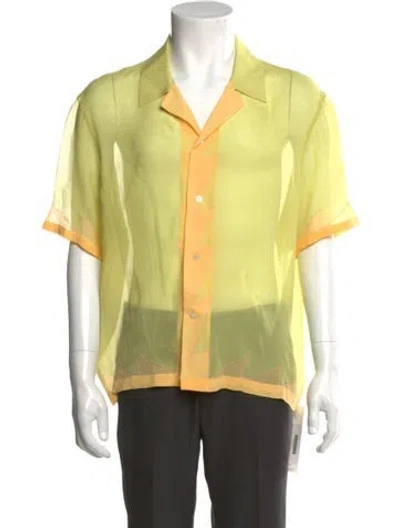 Pre-owned Bode Silk Short Sleeve Shirt In Yellow
