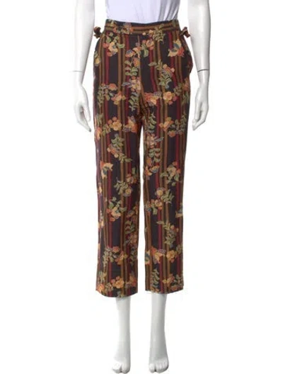 Pre-owned Bode Silk Straight Leg Pants In Neutral