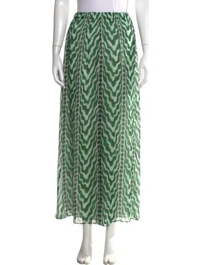 Pre-owned Bode Silk Wide Leg Pants In Green