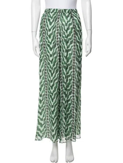 Pre-owned Bode Silk Wide Leg Pants In Green
