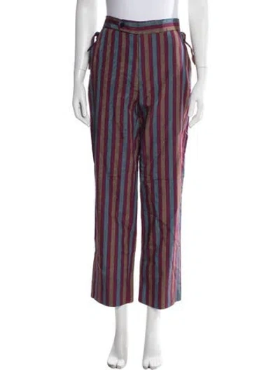 Pre-owned Bode Silk Wide Leg Pants In Purple