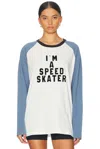 Bode White & Blue 'skater' T-shirt In Blue & Cream