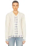 Bode Ski Season Long Sleeve Shirt In Ecru
