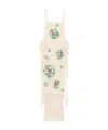 Bode Flower Language Backless Long Fringe Dress In Light Brown