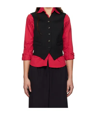 Bode Black Riding Twill Waistcoat In Black Black