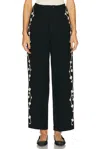 Bode Snowdrop Applique Murray Trouser In Black