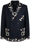 Bode Snowdrop Embroidered Wool-blend Blazer In Black