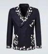 Bode Snowdrop Embroidered Wool-blend Blazer In Black