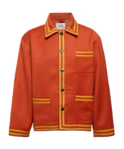 Bode Society Club Wool Blouson Jacket In Red