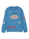 Bode Spirit Intarsia-knit Pima Cotton And Merino Wool-blend Sweater In Blue