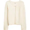 Bode Spotlight Sequin Virgn Wool Swing Cardigan In White