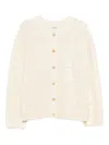Bode Spotlight Wool Button Cardigan In White