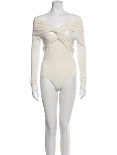 Pre-owned Bode Square Neckline Long Sleeve Blouse In Neutrals