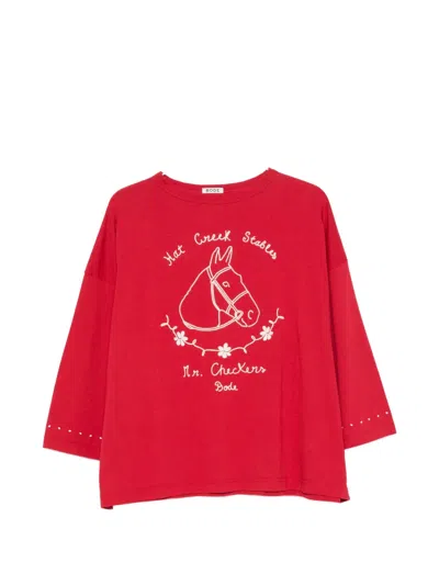 BODE STABLES GRAPHIC-PRINT THREE-QUARTER-SLEEVE T-SHIRT