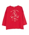 Bode Stables Graphic-print Three-quarter-sleeve T-shirt In Red