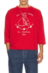 Bode Stables Long Sleeve Tee In Red