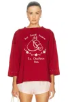 Bode Stables Long Sleeve Tee In Red