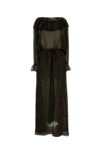BODE BODE EMBROIDERED SILK BLEND STADIUM DRESS