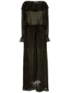 Bode Embroidered Silk Blend Stadium Dress In Black