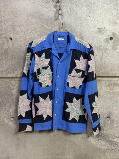 Pre-owned Bode Star Pattern Quilted Cotton Button-up Shirt S-m In Multi