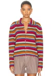 Bode Starkey Stripe Cotton Cardigan In Multi