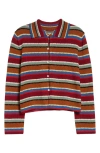 Bode Starkey Stripe Cotton Cardigan In Multi