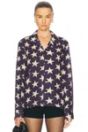Bode Starry Long Sleeve Shirt In Navy