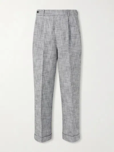 Bode Static Weave Mcnab Straight-leg Woven Trousers In Gray