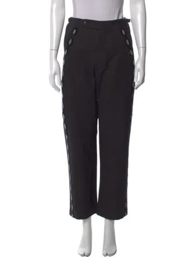 Pre-owned Bode Straight Leg Pants In Black