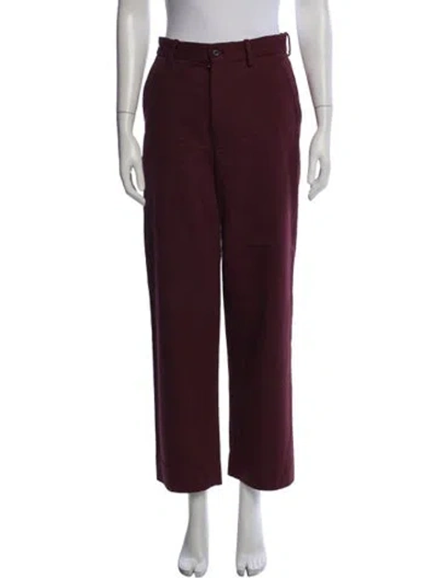 Pre-owned Bode Straight Leg Pants In Burgundy
