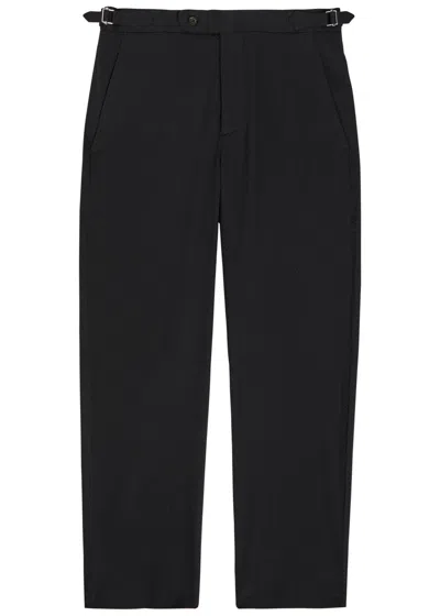 Bode Straight-leg Seersucker Trousers In Blue