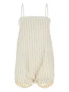 Bode Women Embroidered Cotton Lavender Sail Jumpsuit In Multi