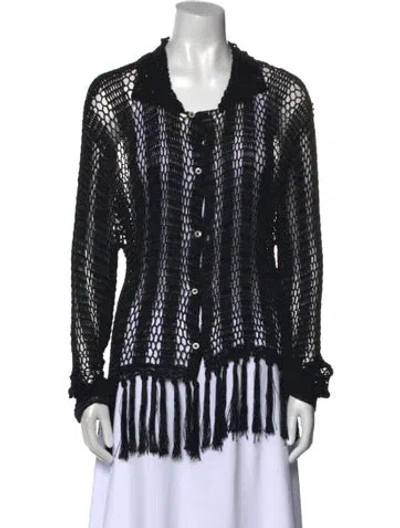 Pre-owned Bode Striped Cowl Neck Sweater In Black